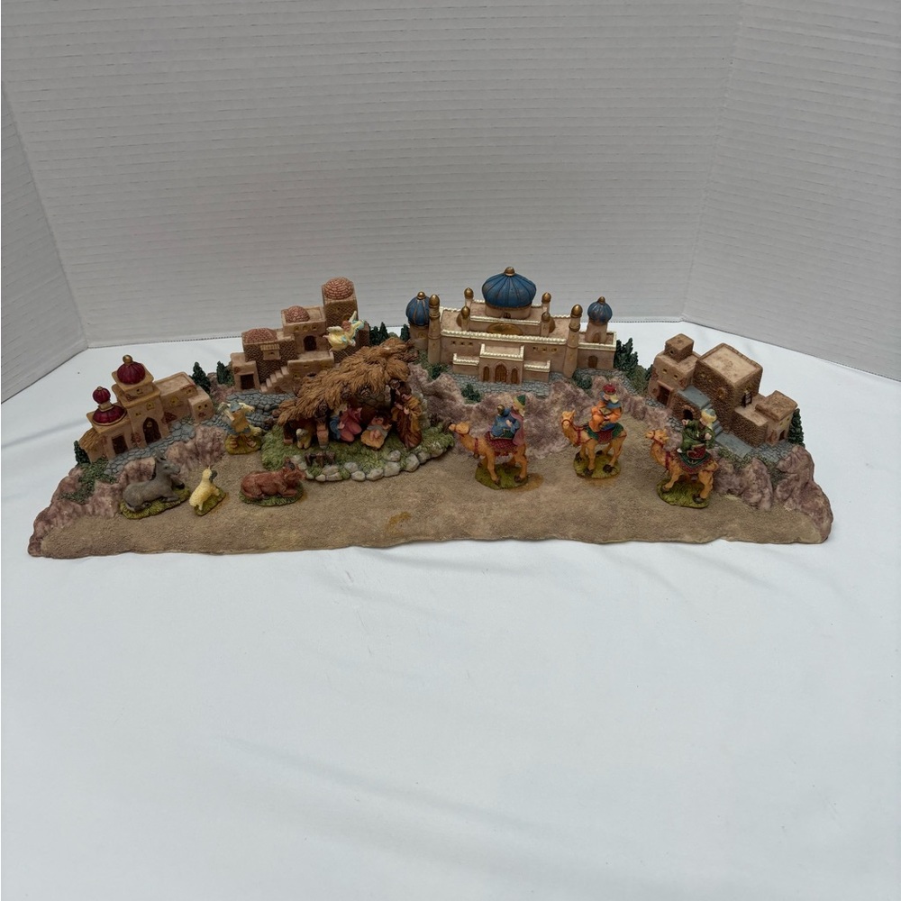 Vintage Nativity Town of Bethlehem Village Scene